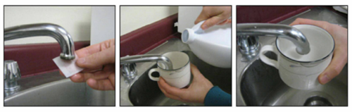 Make sure to disinfect the tap with alcohol or plain bleach (5.25% sodium hypochlorite)