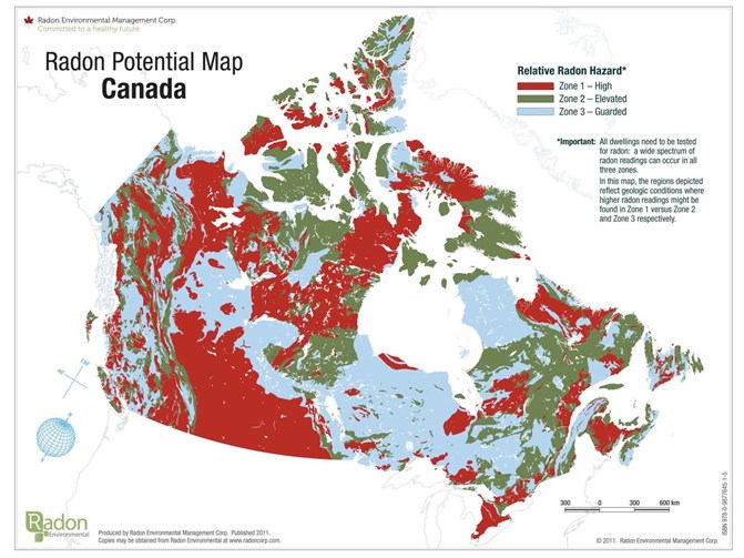 Radon Potential Map Canada