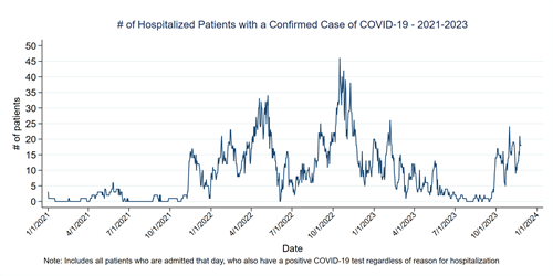 Graph of hospitalized patients with COVID-19 in Algoma